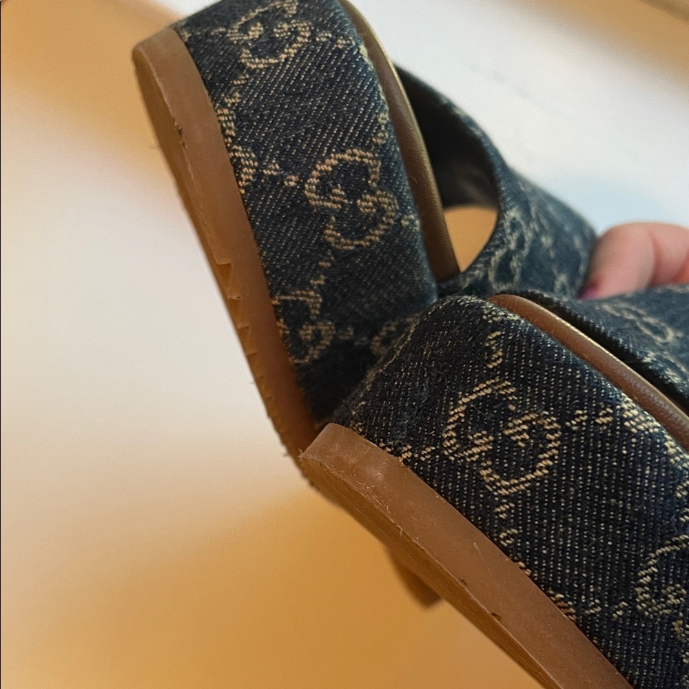 Gucci Blue and Brown Sandals - Picture 10 of 14